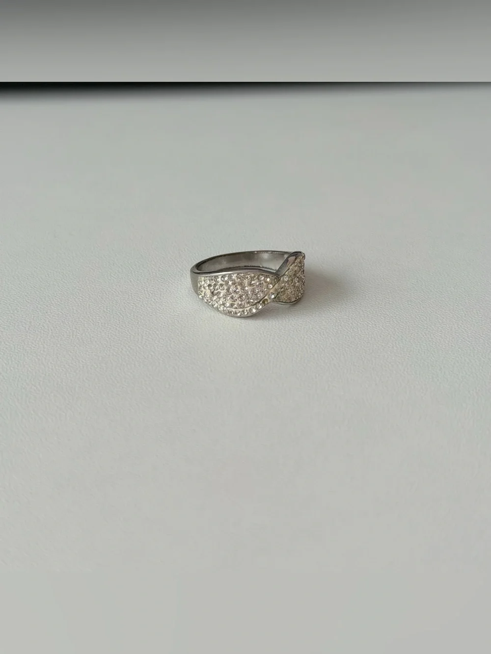 Sterling Silver Pave Twist Ring